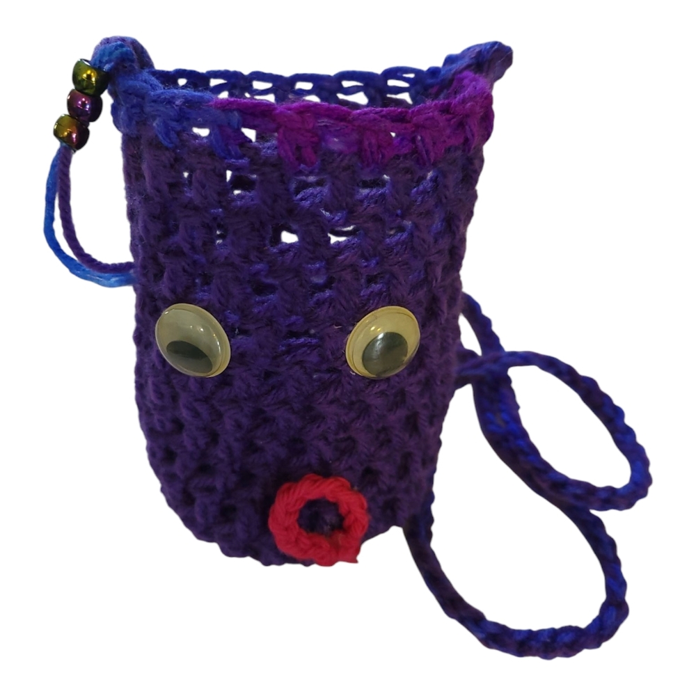 Fun Purple Crochet Bag w/ Eye Design